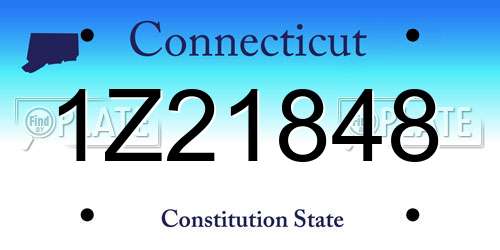 1Z21848 Connecticut License Plate