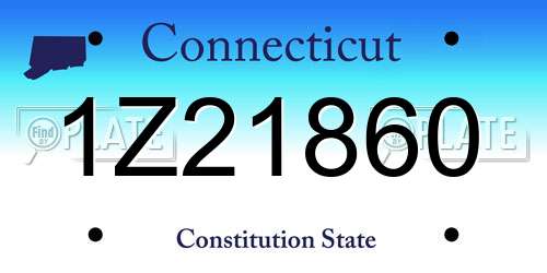 1Z21860 Connecticut License Plate