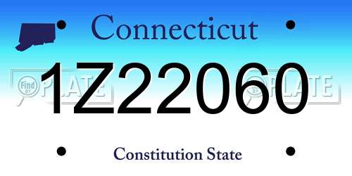 1Z22060 Connecticut License Plate