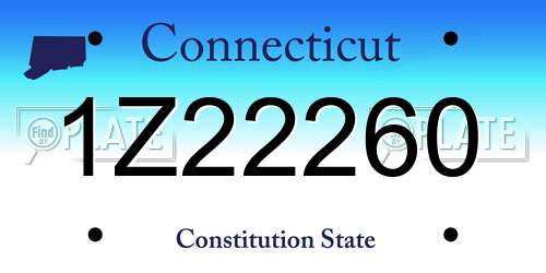 1Z22260 Connecticut License Plate