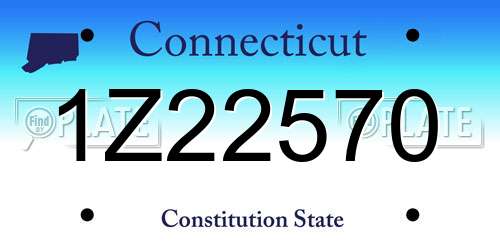 1Z22570 Connecticut License Plate