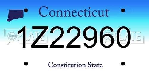 1Z22960 Connecticut License Plate