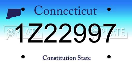 1Z22997 Connecticut License Plate