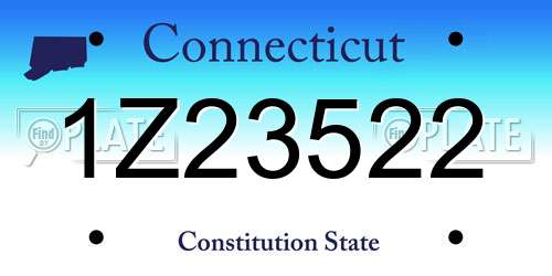 1Z23522 Connecticut License Plate