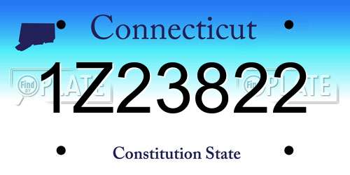 1Z23822 Connecticut License Plate
