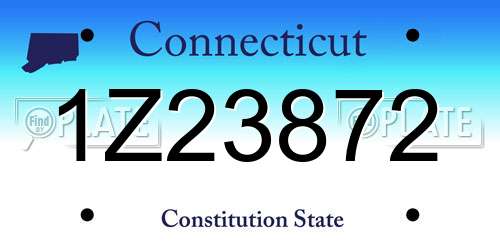 1Z23872 Connecticut License Plate