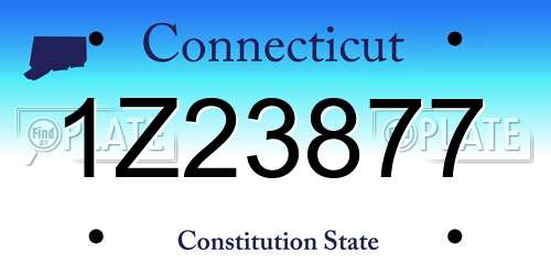 1Z23877 Connecticut License Plate
