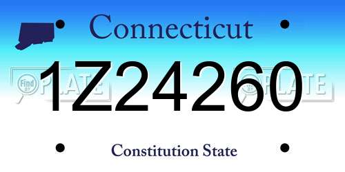 1Z24260 Connecticut License Plate