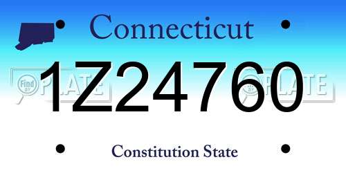 1Z24760 Connecticut License Plate