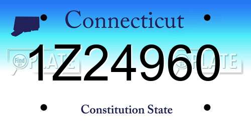1Z24960 Connecticut License Plate