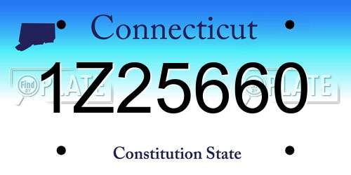 1Z25660 Connecticut License Plate