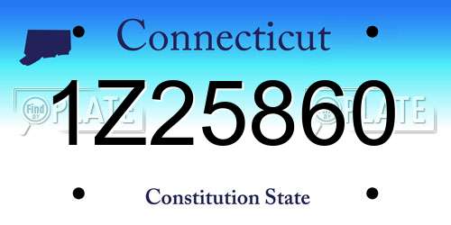 1Z25860 Connecticut License Plate