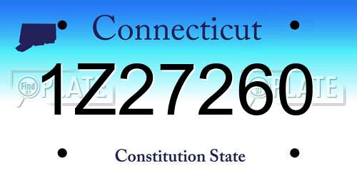 1Z27260 Connecticut License Plate