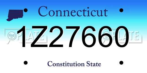1Z27660 Connecticut License Plate