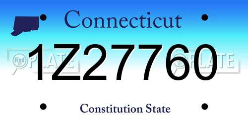 1Z27760 Connecticut License Plate