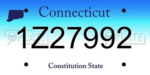 1Z27992 Connecticut License Plate