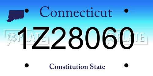 1Z28060 Connecticut License Plate