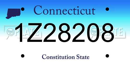 1Z28208 Connecticut License Plate