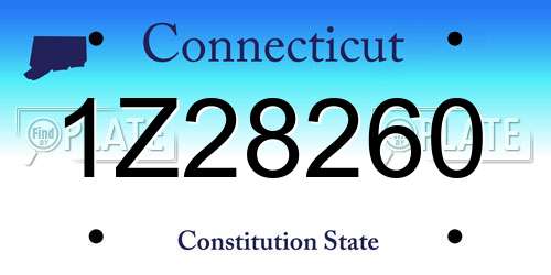 1Z28260 Connecticut License Plate