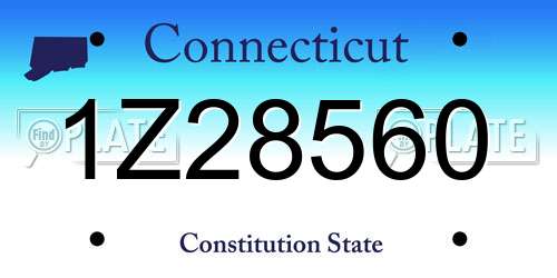 1Z28560 Connecticut License Plate