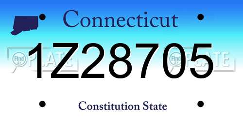 1Z28705 Connecticut License Plate