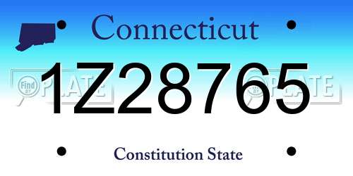 1Z28765 Connecticut License Plate