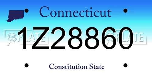 1Z28860 Connecticut License Plate