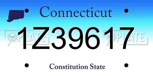 1Z39617 Connecticut License Plate