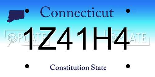 1Z41H4 Connecticut License Plate