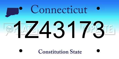 1Z43173 Connecticut License Plate