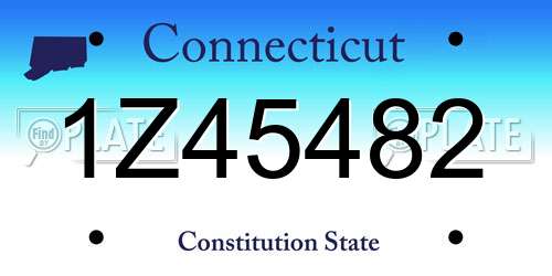 1Z45482 Connecticut License Plate