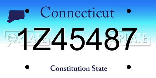 1Z45487 Connecticut License Plate