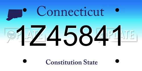 1Z45841 Connecticut License Plate