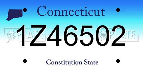 1Z46502 Connecticut License Plate
