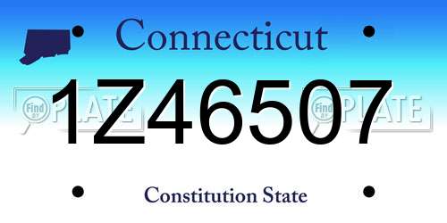1Z46507 Connecticut License Plate