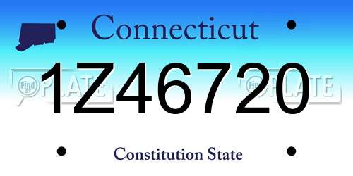 1Z46720 Connecticut License Plate