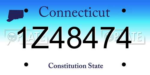 1Z48474 Connecticut License Plate