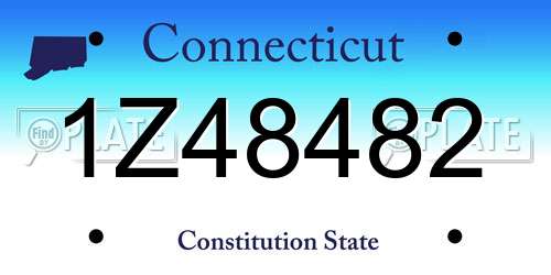 1Z48482 Connecticut License Plate