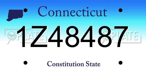 1Z48487 Connecticut License Plate