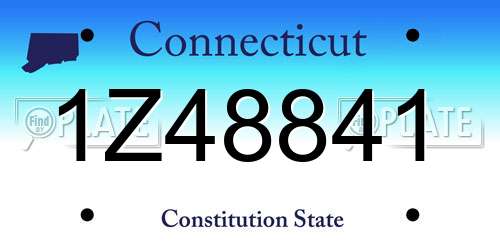 1Z48841 Connecticut License Plate
