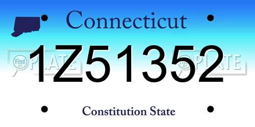 1Z51352 Connecticut License Plate