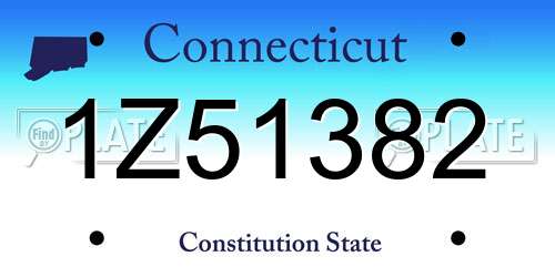 1Z51382 Connecticut License Plate