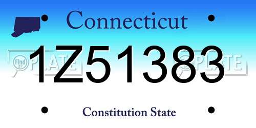 1Z51383 Connecticut License Plate