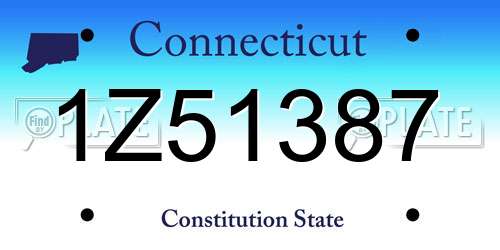 1Z51387 Connecticut License Plate