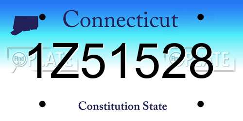 1Z51528 Connecticut License Plate
