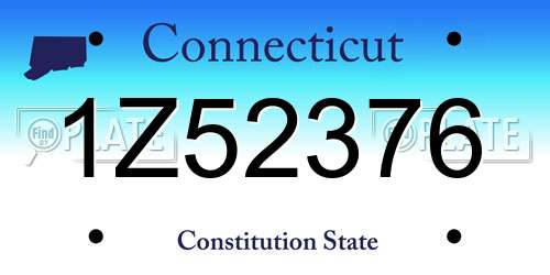 1Z52376 Connecticut License Plate