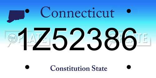 1Z52386 Connecticut License Plate