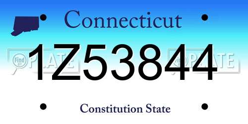 1Z53844 Connecticut License Plate