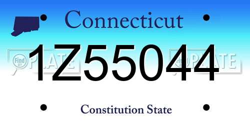 1Z55044 Connecticut License Plate
