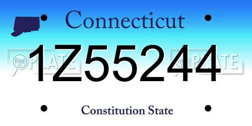1Z55244 Connecticut License Plate